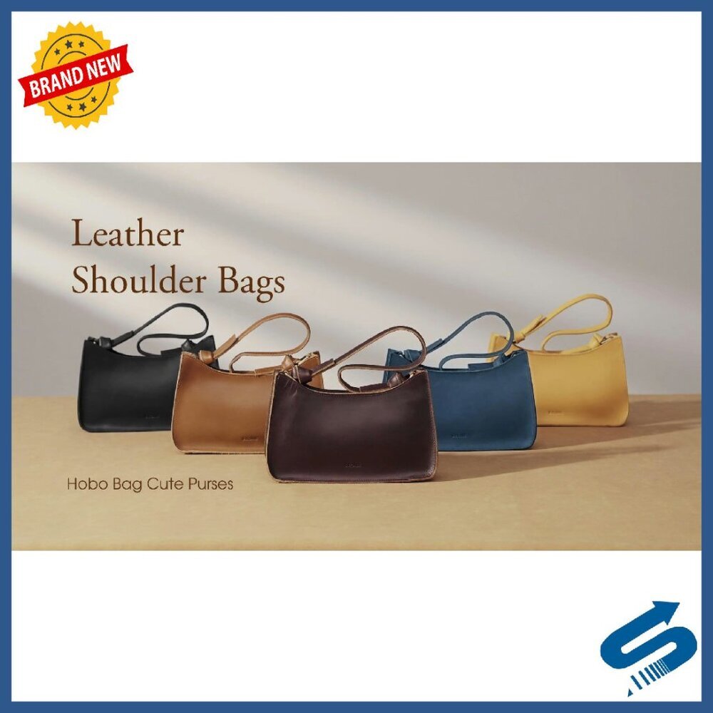 Leather Hobo Shoulder Bag Small Purse Clutch Versatile Carry - Picture 8 of 8